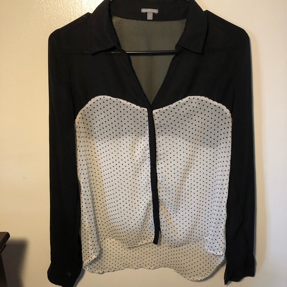 Sheer Button Down Top - Picture 1 of 5